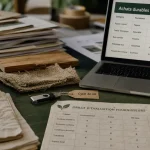 Achat durable : cahier et grille ESG sur bureau