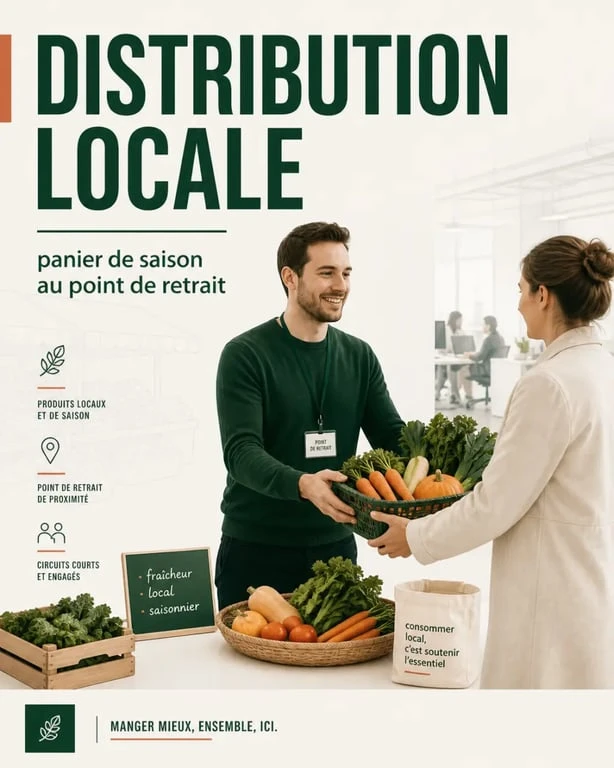 Les paniers du marché : retrait de panier sur un point de distribution local