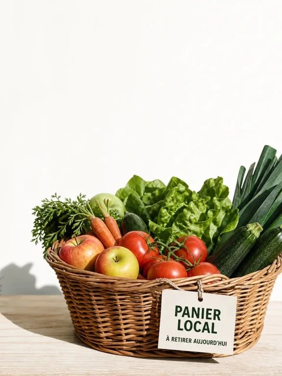 Les paniers du marché : panier de fruits et légumes de saison prêt au retrait