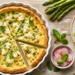 Idées repas mai : quiche aux petits pois, asperges et fraises