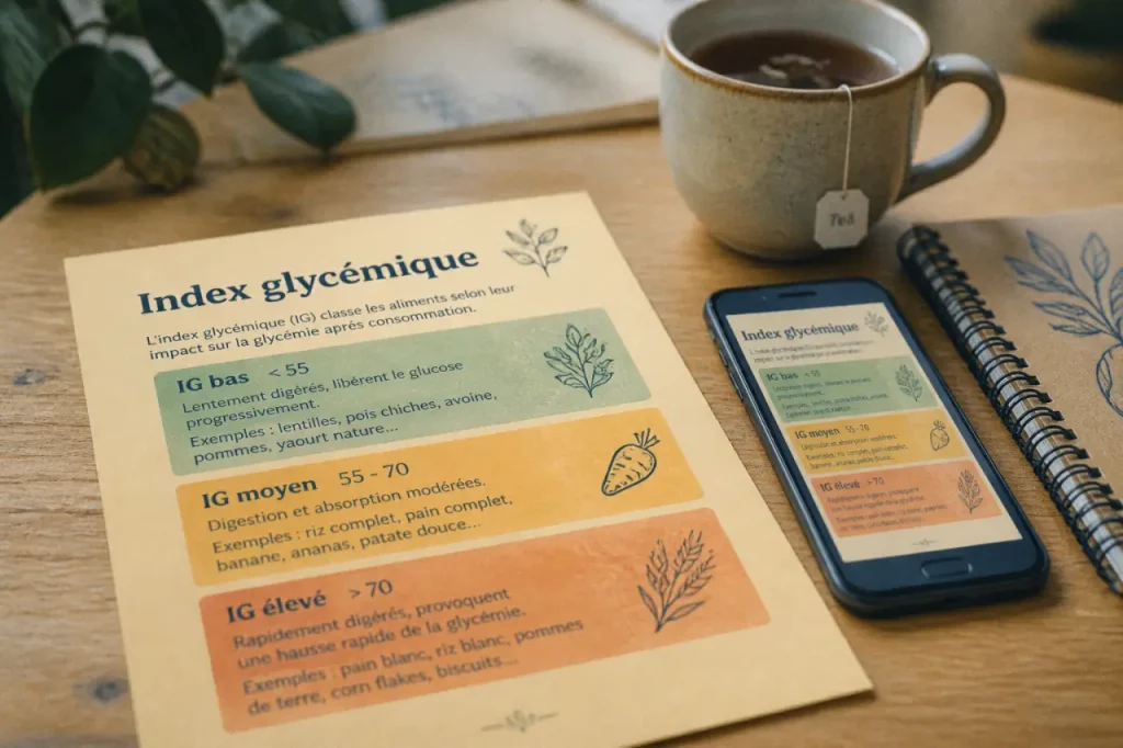 PDF à imprimer : tableau index glycémique des aliments