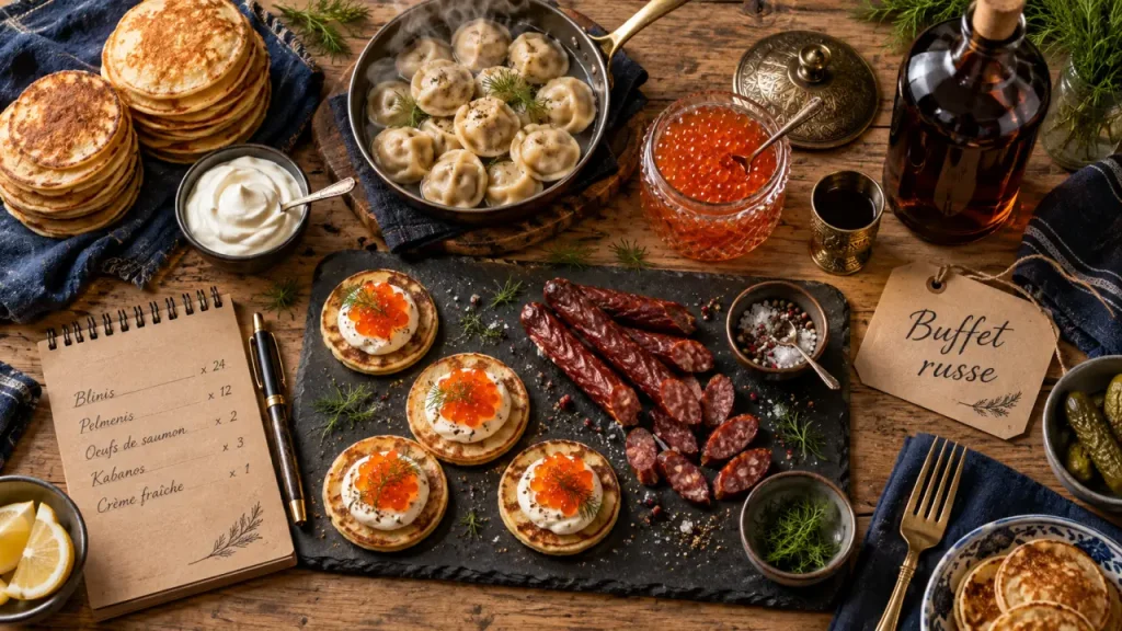 Epicerie et traiteur prestige russe à Paris, produits et buffet rue Lecourbe