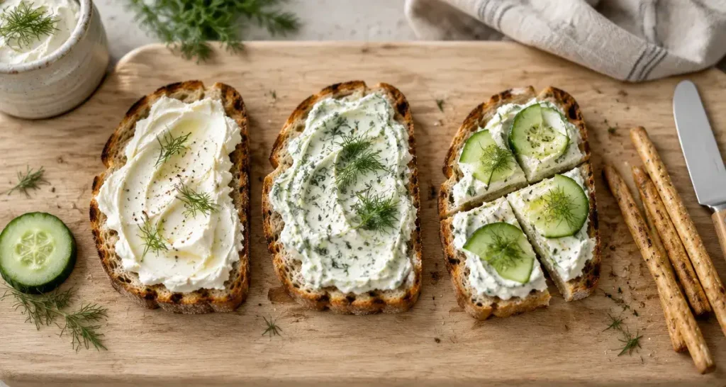 Fromage a tartiner sur tartines : nature, fouetté ou en portions