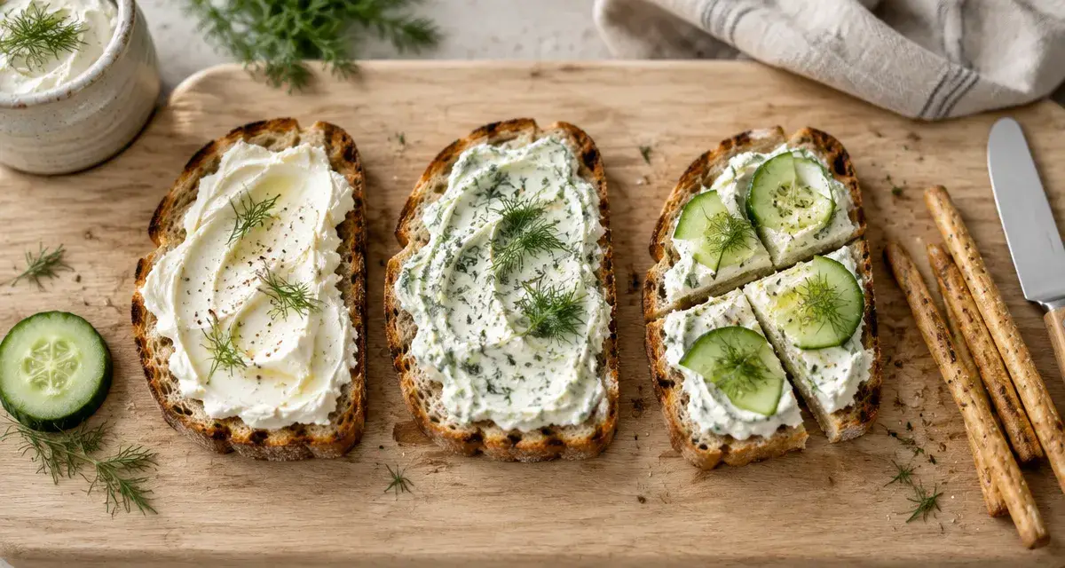 Fromage a tartiner sur tartines : nature, fouetté ou en portions